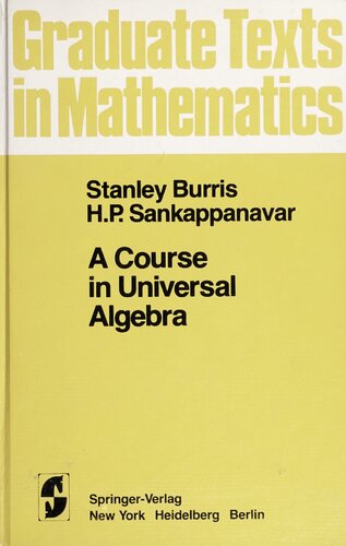 A Course in Universal Algebra