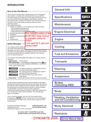 02-06 DC5 Acura RSX shop/service manual