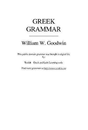A Greek grammar