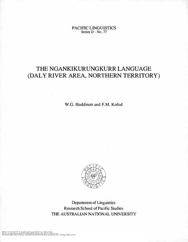 The Ngankikurungkurr Language - (daly river area, northern territory)