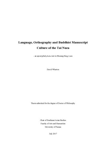 Language, Orthography and Buddhist Manuscript Culture of the Tai Nuea