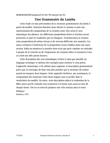 Une grammaire du lamba.