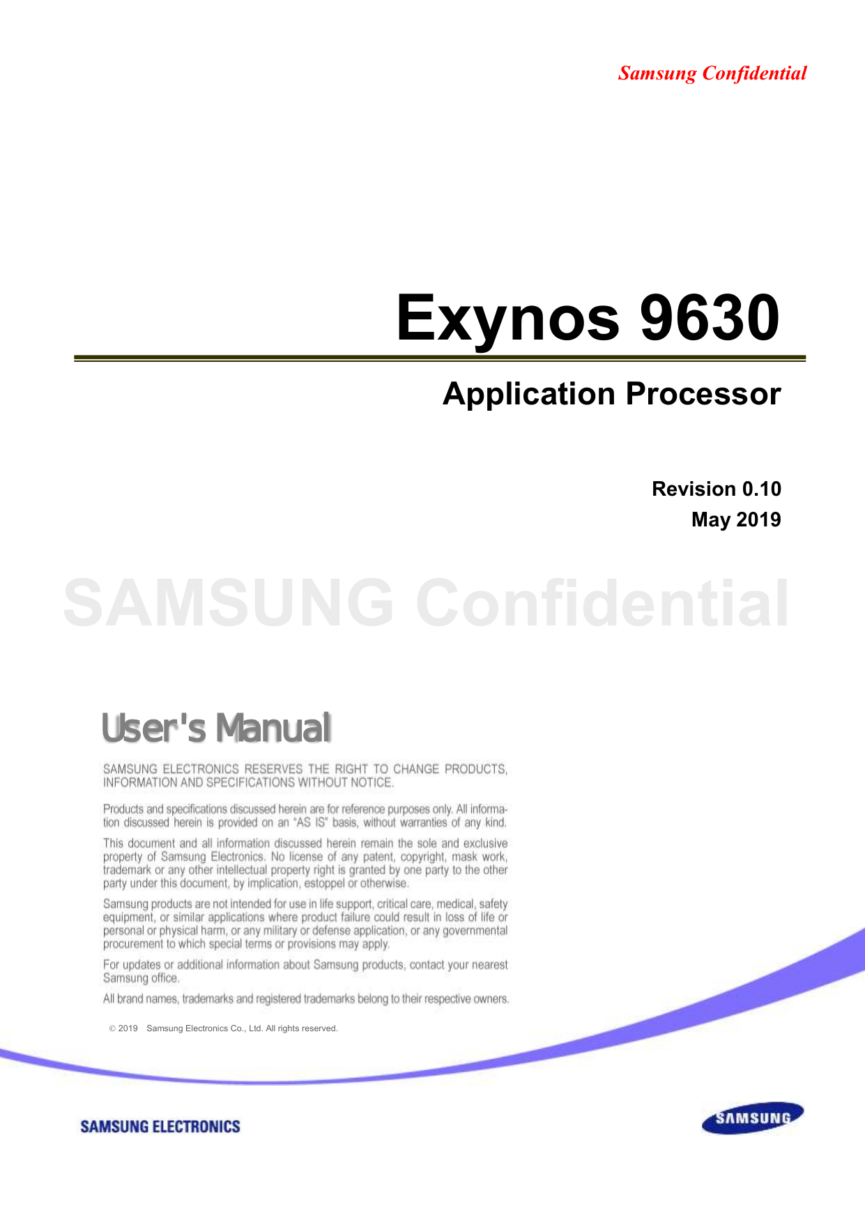 Exynos 9630 Documentation Package