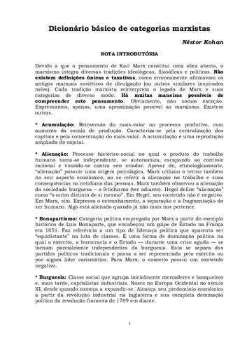 Dicionário básico de categorias marxistas