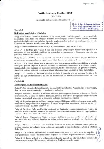 Estatuto do Partido Comunista Brasileiro (PCB)