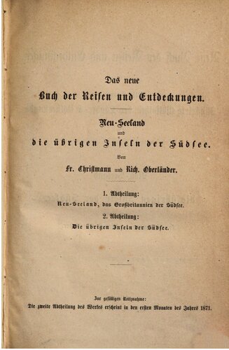 Neu-Seeland und die übrigen Inseln der Südsee