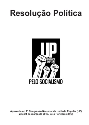 Primeira resolução política da Unidade Popular pelo Socialismo
