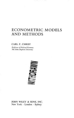 Econometric models and methods