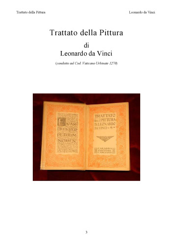 Leonardo Da Vinci - Trattato Della Pittura (Trattato - Free Culture)