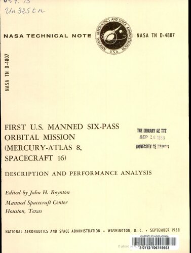First US Manned Six-Pass Orbital Mission (Mercury-Atlas 8, Spacecraft 16)