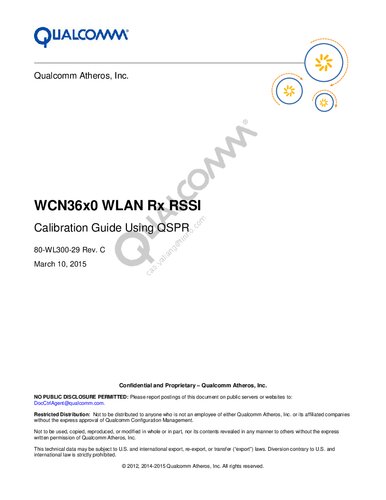 WCN36x0 WLAN Rx RSSI Calibration Guide Using QSPR