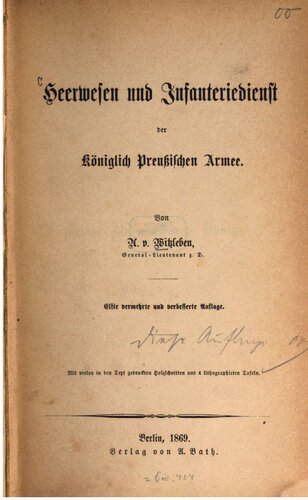 Heerwesen und Infanteriedienst der Königlich Preußischen Armee