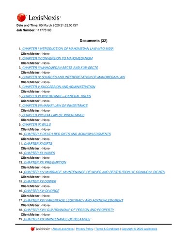 Mulla Principles of Mahomedan Law: Incorporating the Recent Triple Talaq Judgment Along with Relevant Extracts