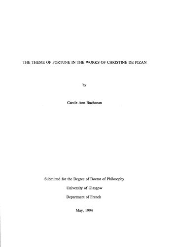The Theme of Fortune in the Works of Christine de Pizan