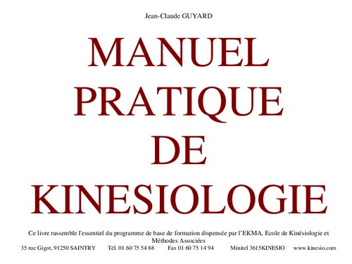 Manuel pratique de kinesiologie