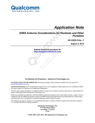 GNSS Antenna Considerations for Handsets and Other Portables