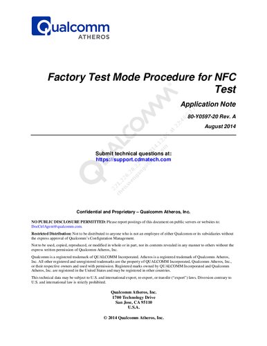 Factory Test Mode Procedure for NFC Test