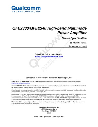 QFE2330/QFE2340 High-band Multimode Power Amplifier