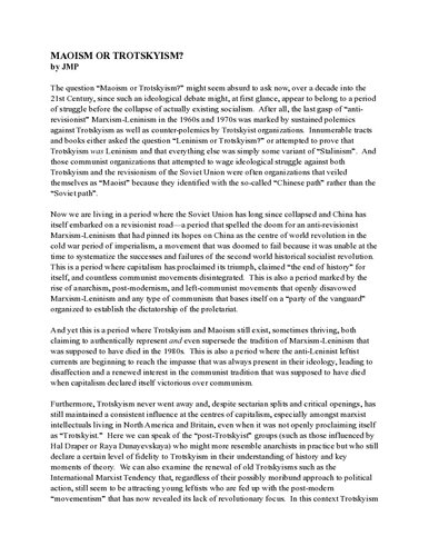 Maoism or Trotskyism?