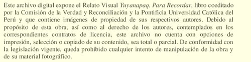 Yuyanapaq = Para recordar. Relato visual del conflicto armado interno en el Perú 1980-2000