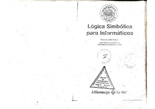 Lógica Simbólica para Informáticos.