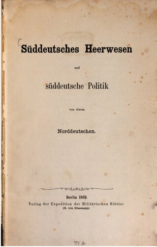 Süddeutsches Heerwesen und süddeutsche Politik