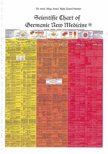 German New Medicine - Scientific Chart - Correlations between the three embryonic germ layers and Significant Biological Special Programs (SBS) of Nature on the three levels PSYCHE - BRAIN - ORGAN, based on the Five Biological Natural Laws of German New Medicine ® by Dr Ryke Geerd Hammer