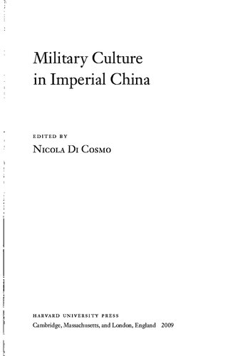 Military Culture in Imperial China