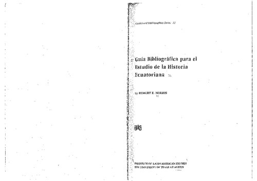 Guía bibliográfica para el estudio de la historia ecuatoriana