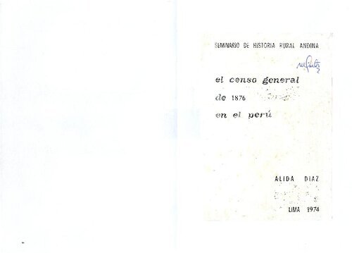 El censo general de 1876 en el Perú