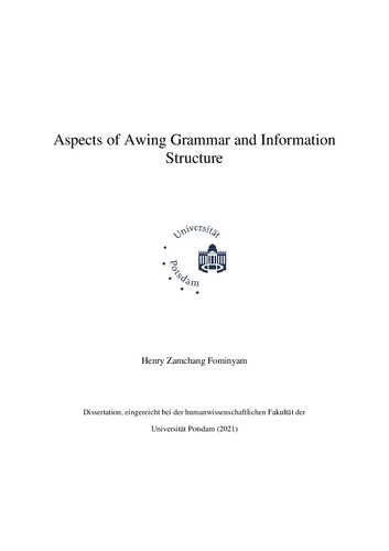 Aspects of Awing Grammar and Information