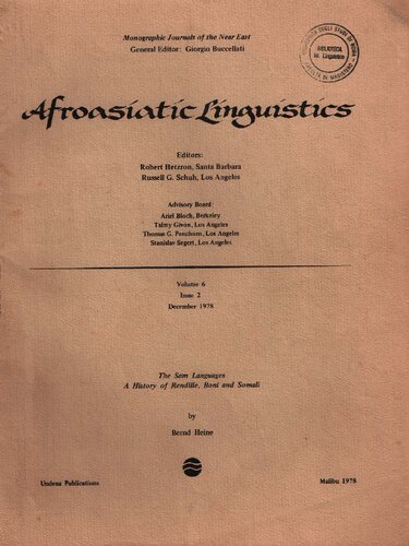 The Sam languages : a history of Rendille, Boni, and Somali