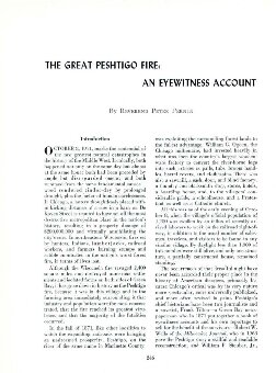 The Great Peshtigo Fire: An Eyewitness Account