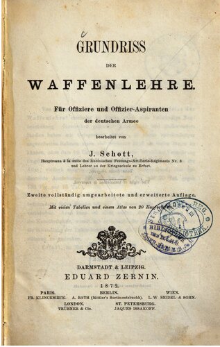 Grundriss der Waffenlehre : Für Offiziere und Offizier-Aspiranten der deutschen Armee