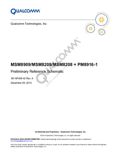 MSM8909/MSM8209/MSM8208 + PM8916-1 Preliminary Reference Schematic