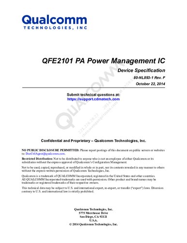 QFE2101 PA Power Management IC Device Specification