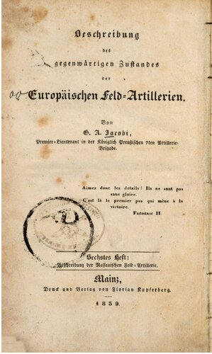 Beschreibung der Nassauischen Feld-Artillerie