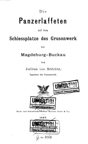 Die Panzerlafetten auf dem Schiessplatze des Grusonwerk bei Magdeburg-Buckau