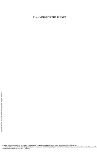 Planning for the planet: environmental expertise and the international union for conservation of nature and natural resources, 1960-1980