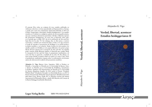 Verdad, libertad, acontecer. Estudios heideggerianos II