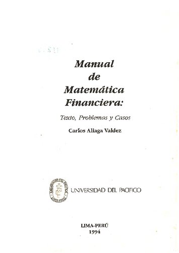 Manual de matemática financiera: texto, problemas y casos