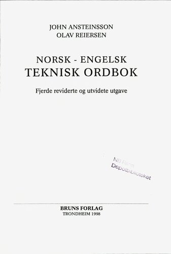 Norsk-engelsk teknisk ordbok