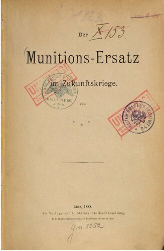 Der Munitions-Ersatz im Zukunftskriege