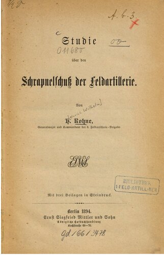 Studie über den Schrapnelschuss der Feldartillerie