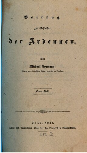 Beitrag zur Geschichte der Ardennen