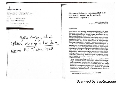 Homegeneidad versus heterogeneidad en el lenguaje: la construcción del objeto de estudio de la lingüística