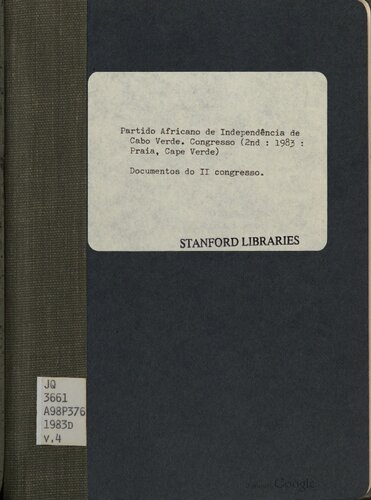 Partido Africano da Independência de Cabo Verde. Documentos do II Congresso. O partido