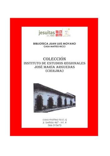 Colección Instituto de Estudios Regionales José María Arguedas (CIERJMA). Catálogo