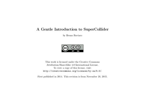 A Gentle Introduction to SuperCollider