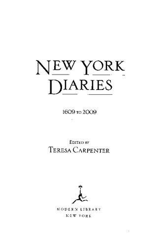 New York Diaries: 1609 to 2009
